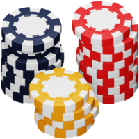 fichas de casino icono isométrico de representación 3d. png
