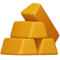 Gold bar 3d rendering isometric icon. png