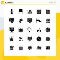 Modern Set of 25 Solid Glyphs Pictograph of scale design home appliances creative game Editable Vector Design Elements