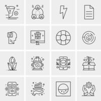 16 iconos de negocios universales vector ilustración de icono creativo para usar en proyectos relacionados con la web y dispositivos móviles