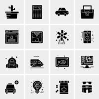 16 iconos de negocios universales vector ilustración de icono creativo para usar en proyectos relacionados con la web y dispositivos móviles