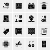 16 iconos de negocios universales vector ilustración de icono creativo para usar en proyectos relacionados con la web y dispositivos móviles