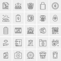 25 iconos de negocios universales vector ilustración de icono creativo para usar en proyectos relacionados con la web y dispositivos móviles