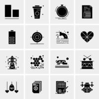 16 iconos de negocios universales vector ilustración de icono creativo para usar en proyectos relacionados con la web y dispositivos móviles