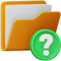 Folder question 3d rendering isometric icon. png