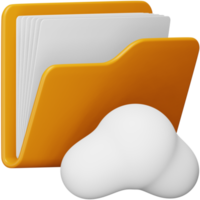 Cloud folder 3d rendering isometric icon. png