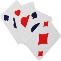 Poker playing cards 3d rendering isometric icon. png