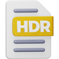 Hdr file format 3d rendering isometric icon. png