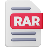 Rar file format 3d rendering isometric icon. png