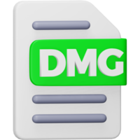 dmg-Dateiformat 3D-Rendering isometrisches Symbol. png