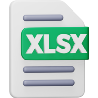 Xlsx file format 3d rendering isometric icon. png