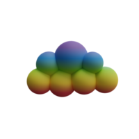 nube de arco iris 3d. representación 3d png