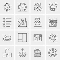 16 iconos de negocios universales vector ilustración de icono creativo para usar en proyectos relacionados con la web y dispositivos móviles