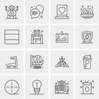 16 iconos de negocios universales vector ilustración de icono creativo para usar en proyectos relacionados con la web y dispositivos móviles