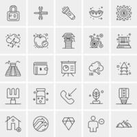 25 iconos de negocios universales vector ilustración de icono creativo para usar en proyectos relacionados con la web y dispositivos móviles