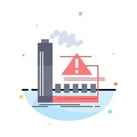 pollution Factory Air Alert industry Flat Color Icon Vector