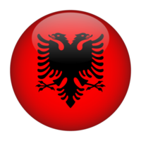 albania 3d avrundad flagga med Nej bakgrund png