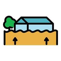 Water flood icon color outline vector