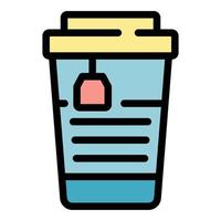 Street tea cup icon color outline vector