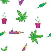 Marijuana smoking pattern, cartoon style vector