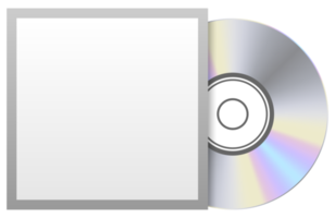 CD of DVD compact schijf met zwart Hoes sjabloon mockup png