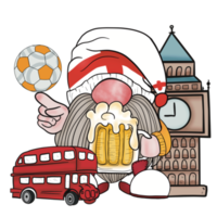 Soccer gnome for sublimation png