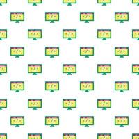 Monitor with sign left right pattern vector
