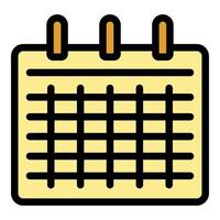 Student job calendar icon color outline vector