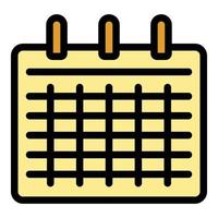 Student job calendar icon color outline vector