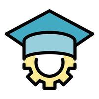 Gear wheel graduation icon color outline vector