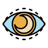 Moon eye icon color outline vector