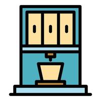 Coffee machine icon color outline vector