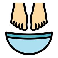 Detox feet bath icon color outline vector