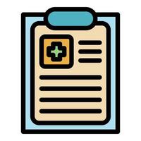 Medical report icon color outline vector