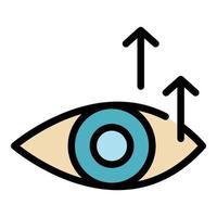 Up eye icon color outline vector