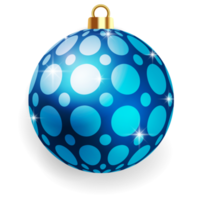 Metallic Blue Christmas Ball. png