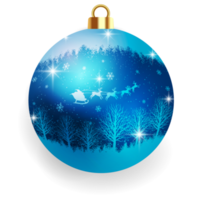 Metallic Blue Christmas Ball. png