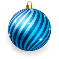 Metallic Blue Christmas Ball. png