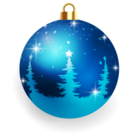 metallische blaue Weihnachtskugel. png