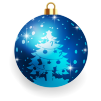 boule de noël bleu métallisé. png