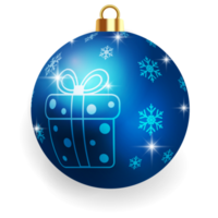 Metallic Blue Christmas Ball. png