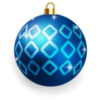 metallische blaue Weihnachtskugel. png