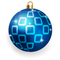 metallische blaue Weihnachtskugel. png