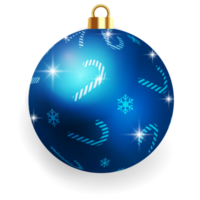 boule de noël bleu métallisé. png