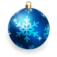 metallische blaue Weihnachtskugel. png