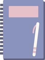 A notebook with a pen illustration vector