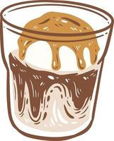 A glass of affogato illustration vector