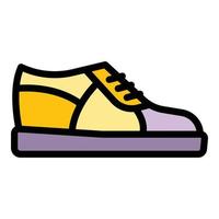 vector de contorno de color de icono de zapatillas de deporte de verano