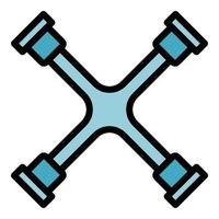 Wrench car icon color outline vector