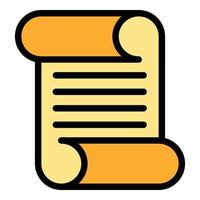 Scenario scroll icon color outline vector